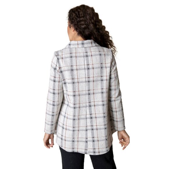 HABITAT Windowpane Plaid Swing Textured Jacket in Putty Gray Beige Size M - Picture 2 of 10